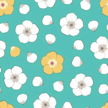 Flower element on seamless background. Stock Illustration