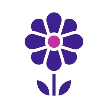 Flower Element solid blue pink easter illustration Stock Illustration