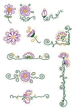 Flower elements Stock Illustration