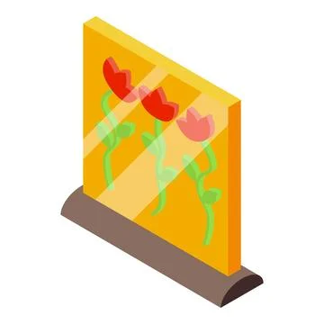 Flower epoxy resin icon isometric vector. Wood texture Stock Illustration