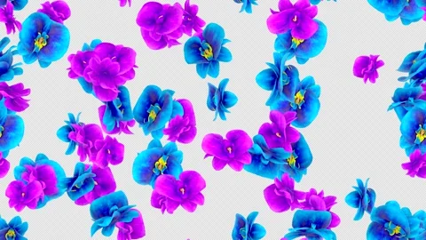 Flower exotic Jungle Orchids loop tile swirling with alpha. This 3d Stock Footage 273439494