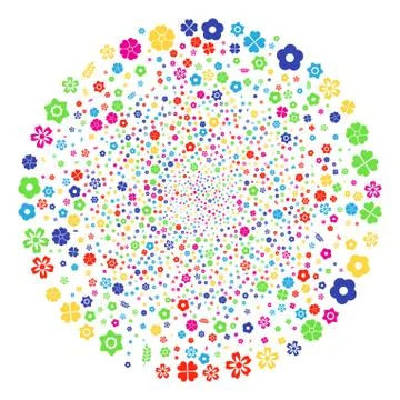Flower Explosion Spheric Cluster 库存插图