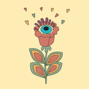 Flower eye Stock Illustration