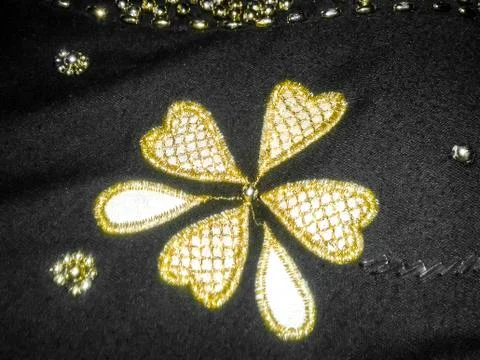 Flower on fabric Stock Photos