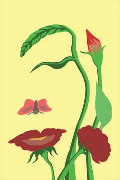 Flower face Stockillustratie