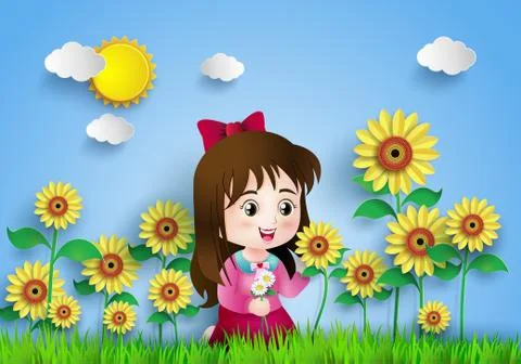 Flower field. Stock Illustration