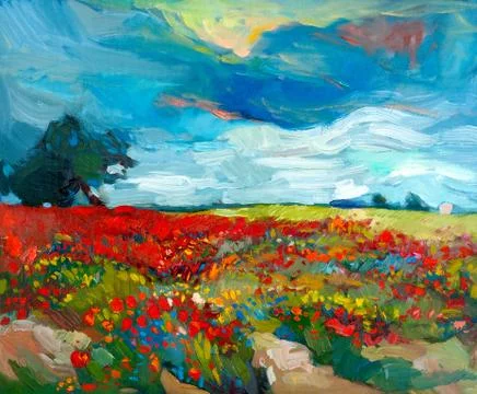 Flower fields Foto stock