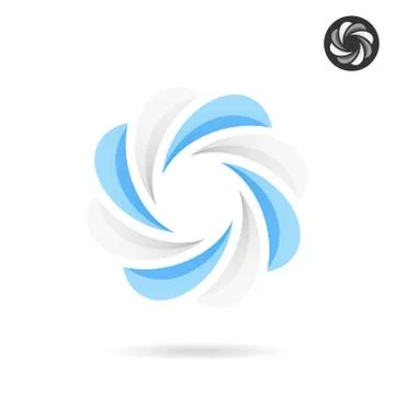 Flower figure, segmented circle icon Stock Illustration