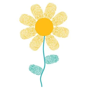 Flower with finger prints Stock Illustration