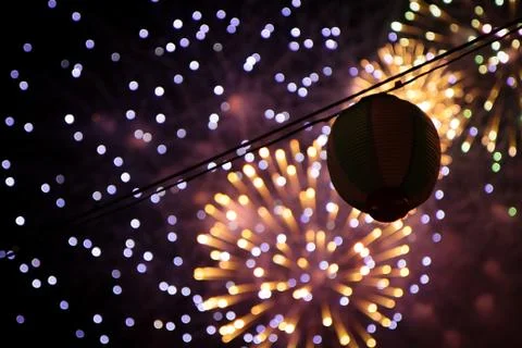 Flower firework in Japan Stock Photos
