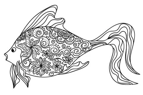Flower fish Stock Illustration
