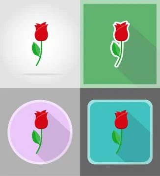 Flower flat icons vector illustration Stock Illustration