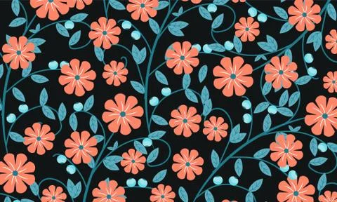 Flower Floral Pattern Background Stock Illustration