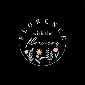 Flower florence logo design Stock Illustration