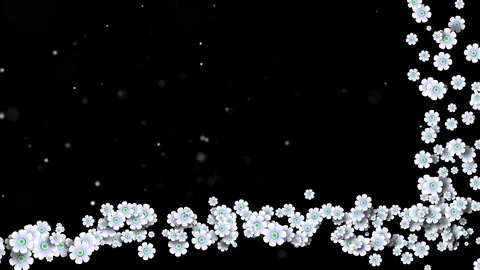 Flower flying on the camera left to right up transparent Stock Footage 103557362