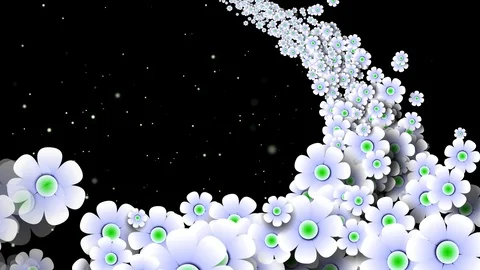 Flower flying out of the camera transparent Stock Footage 103401082