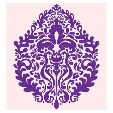 Flower. Folk-style pattern, symmetrical, detailed vector element. Rustic, Sca Stock Illustration