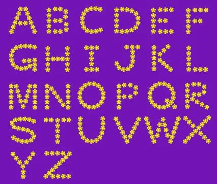 Flower font Stock Illustration
