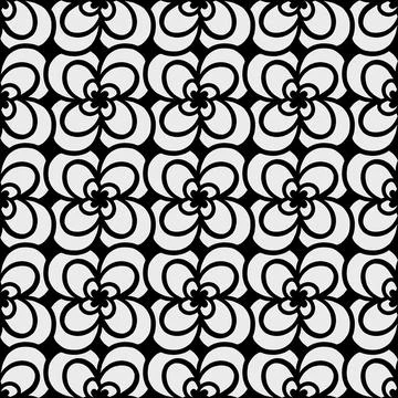 Flower Four-Leaf Clover (Black, White) Illustrazione stock