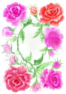 Flower frame art Stock Illustration
