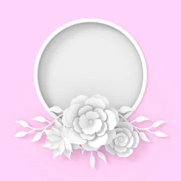 Flower frame background design. 3D rendering. Stock Illustration