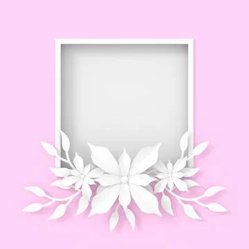 Flower frame background design. 3D rendering. Stock Illustration