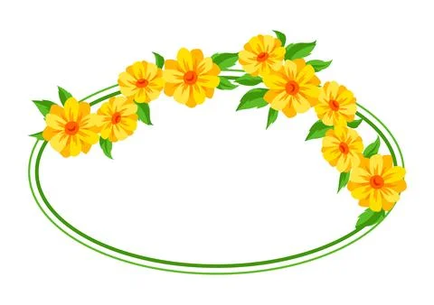 Flower frame with daisy. Background with beautiful decorative summer flowers. Stock Illustration