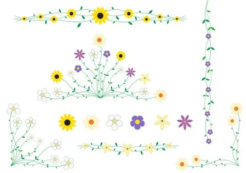 Flower frame decor Stock Illustration