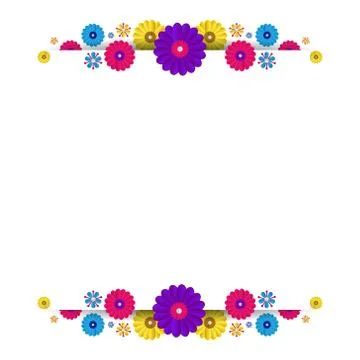 Flower frame design template conceptual Stock Illustration