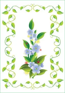 Flower in the frame flower in the frame.Vector illustration Copyright: xZo... Stock Photos