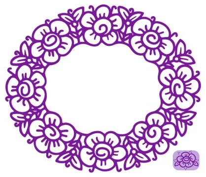 Flower frame in linear sketch style for florist shop, organic cosmetics, wedding Stock-Illustration