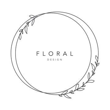 Flower frame logo wedding frame geometric invitation card template hand-drawn Stock Illustration