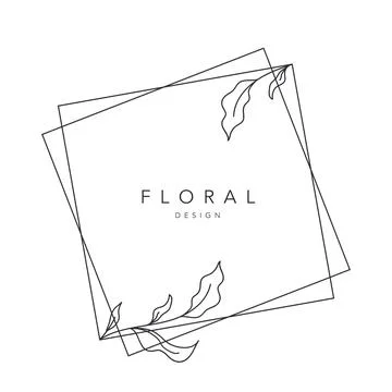 Flower frame logo wedding frame diamond geometric invitation card template ha Stock Illustration