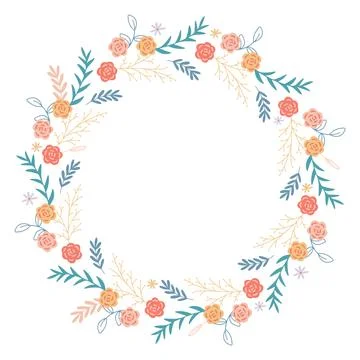 Flower frame for postcards or invitation Stock Illustration