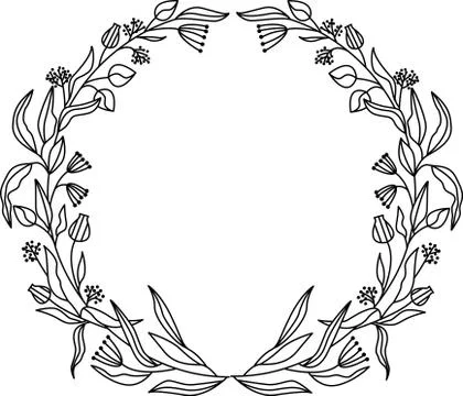 Flower frame set. Herbarium. Design element for invitations to the wedding, b Stock Illustration