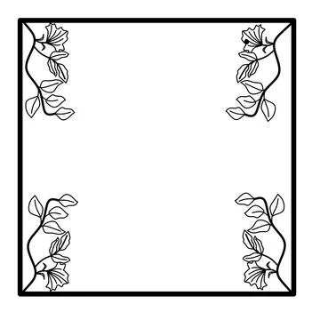Flower frame template. Stock Illustration