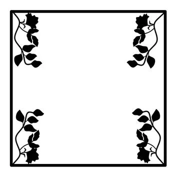Flower frame template Stock Illustration