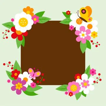 Flower frame. Vector Illustration Stock Illustration