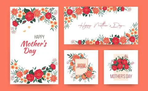 Flower frames, botanical patterns. Floral round heart, beautiful spring bloom Illustrazione stock