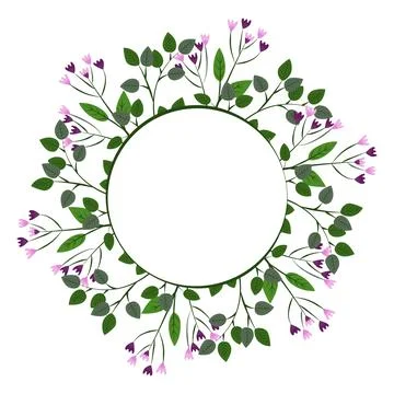 Flower Frames A set of cute retro flowers arranged without a wreath shape, .. イラスト素材