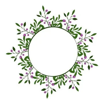 Flower Frames A set of cute retro flowers arranged without a wreath shape, pe イラスト素材