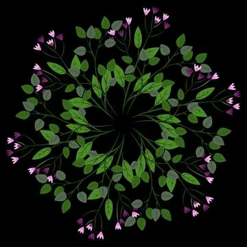 Flower Frames A set of cute retro flowers arranged without a wreath shape, .. イラスト素材