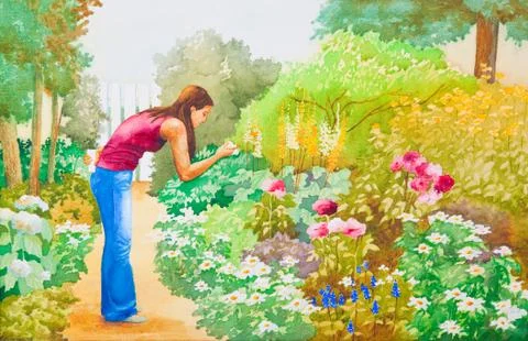 The flower garden Stock Illustration