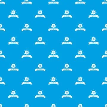 Flower garden pattern vector seamless blue Stock Illustration