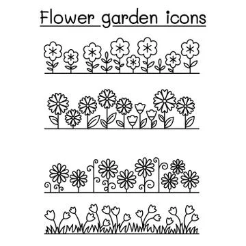 Flower garden vector pattern background Illustrazione stock