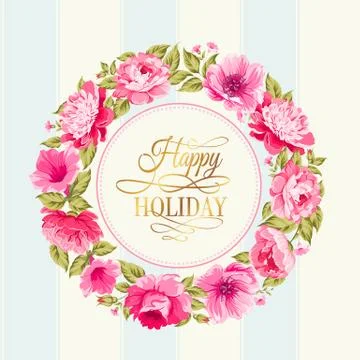 Flower garland. Stock Illustration