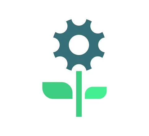 Flower gear logo vector design template Stock-Illustration