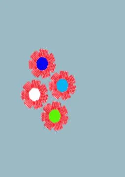 Flower like geometric cluster on light blue background Stock Illustration
