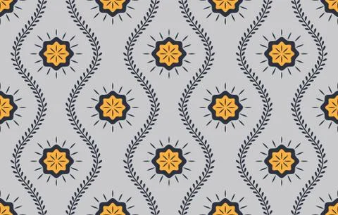 Flower geometric ethnic pattern seamless. Stock-Illustration