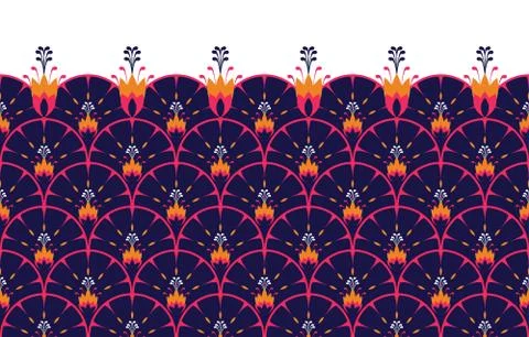 Flower geometric ethnic pattern seamless. Stock-Illustration